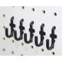 Plastic Black J and L Style Peg Board Hooks Combo Kit - 100 Pack | Garage Tool Craft Jewelry Storage Pegboard Organizer