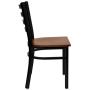 Flash Furniture HERCULES Series Black Ladder Back Metal Restaurant Chair - Cherry Wood Seat