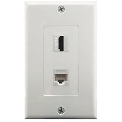 Yomyrayhu HDMI and Cat6 Ethernet RJ45 Wall Plate for HDTV