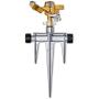 Morvat Brass Impact Lawn Sprinklers - for Yard -Improved 2021 - All Brass Lawn Sprinkler, Solid Aluminum Stake, Rubber Ring Connectors Male Quick Connector, 360° Pattern 40-49 Ft Spray Distance