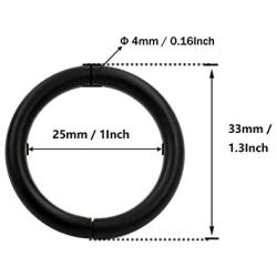 BIKICOCO 1 Metal O-Ring Buckle Connector Round Loops Non Welded for Bags Webbing Purse and Belt Straps, Black, Pack of 20