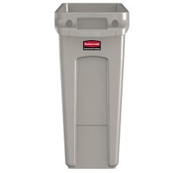 Rubbermaid Commercial Products 1971259 Slim Jim Trash/Garbage Can with Venting Channels, 16 Gallon, Beige (Pack of 4)