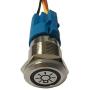 ESUPPORT 12V Car Vehicle Blue LED Light Headlight Push Button Metal Toggle Switch Socket Plug 19mm
