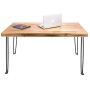 SLEEKFORM Folding Desk Lightweight Portable Wood Table 47''x 24'' | Small Wooden Foldable Workstation for Study Writing Computer PC Laptop | Industrial Rustic & Metal Hairpin Legs | No Assembly Required