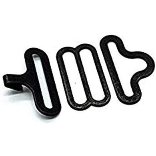 Rainforce 100 Sets Adjustable Bow Tie Hardware Clip Set, Metal Cravat Clip Hook Fastener for Necktie Strap (Black)