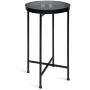 Kate and Laurel Celia Round Foldable Tray Accent Table, 14'' x 14'' x 25.75'', Gray and Black, Modern Minimalist Design and Magnetic Tabletop