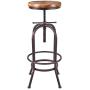 26 inch-32 inch Vintage Industrial Bar Stool-Metal Wood Swivel Bar Stool-Retro Bar Height Stool-Counter Height Adjustable Kitchen Stools-Set of 2,Fully Welded,Extra Tall Pub Height(Copper(2pcs))