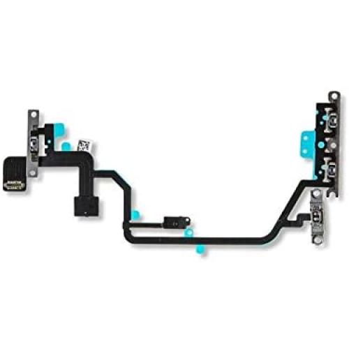 Afeax OEM Power Switch Volume Button Silent Switch Flash Light Flex Cable Pre-Installed Metal Bracket Holder Replacement for iPhone XR