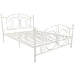 DHP Bombay Metal Bed Frame - Vintage Design - Full Size (White)