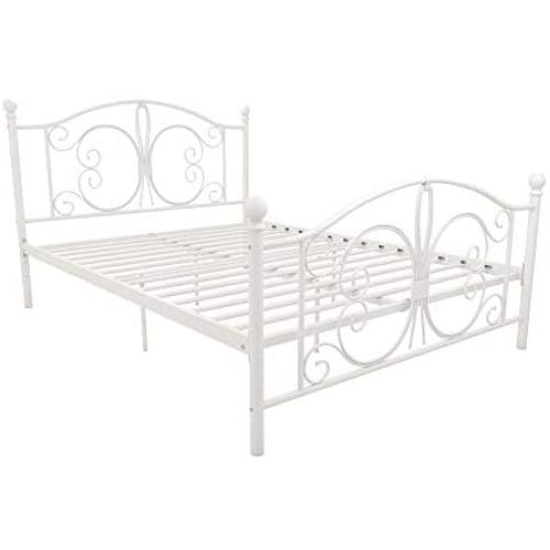 DHP Bombay Metal Bed Frame - Vintage Design - Full Size (White)