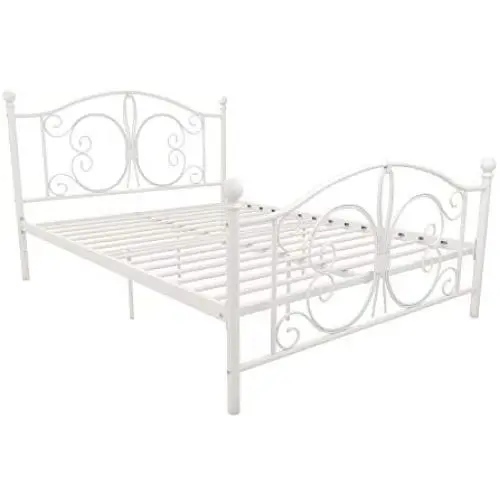 DHP Bombay Metal Bed Frame - Vintage Design - Full Size (White) DHP Bombay Metal Bed Frame - Vintage Design - Full Size (White)