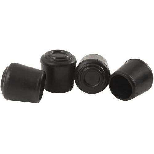 SoftTouch 4440595N 7/8 Inch Rubber Folding Metal Chair Leg Cap Replacement, 7/8'', 4 Pieces, Black, 4 Count