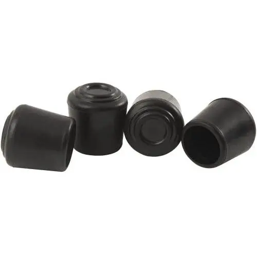 SoftTouch 4440595N 7/8 Inch Rubber Folding Metal Chair Leg Cap Replacement, 7/8'', 4 Pieces, Black, 4 Count