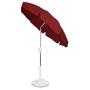 California Umbrella 7.5 Round Aluminum Patio Umbrella with Valance, Crank Lift, 3-Way Tilt, Silver Pole, Red Olefin