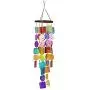 Bellaa 22890 Rainbow Wind Chimes Outside Garden Yard Patio Love Grace Pet Memorial Wind Chimes Outdoor Hanging Beach Shell Presents for Mom Gifts for Grandma 27 inch Happy Holiday