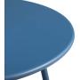 HollyHOME Small Round Patio Metal Side Snack Table, Accent Anti-Rust Steel Coffee Table for Garden, Modern Weatherproof Outdoor End Table, (H) 17.55'' x(D) 15.60'', Navy Blue