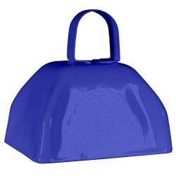 Metal Cowbells with Handles 3 inch Novelty Noise Maker - 12 Pack (Blue)