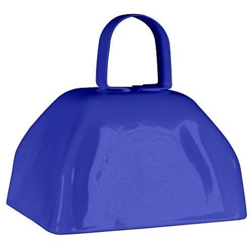Metal Cowbells with Handles 3 inch Novelty Noise Maker - 12 Pack (Blue)