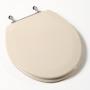 Comfort Seats C3B4R201BN Deluxe Molded Wood Toilet Seat with Brushed Nickel Hinges, Round, Bone