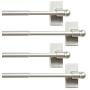 H.VERSAILTEX Magnetic Curtain Rods for Metal Doors (Set of 4) Multi-Use Adjustable Rods Tool Free for Iron and Steel Place 1/2'' Diameter, with Petite Ball Finials (4 Pack, 9''-16'', Nickel)