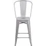 BELLEZE (4-PC 24 High Silver Indoor-Outdoor Counter Height Stool with Back BELLEZE (4-PC 24 High Silver Indoor-Outdoor Counter Height Stool with Back