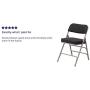 Flash Furniture HERCULES Series Premium Curved Triple Braced & Double Hinged Black Pin-Dot Fabric Metal Folding Chair