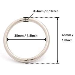 BIKICOCO 1-1/2 Metal O-Ring Buckle Connector Round Loops Non Welded for Bags Webbing Purse and Belt Straps, Silver, Pack of 6