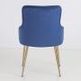 FCQuality Velvet Vanity Chair with Tufted Back Gold Metal Legs Dining Chair Mid Century Modern Upholstered Accent Desk Chair for Living Room Home Office Bedroom, Cobalt/Royal Blue