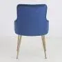 FCQuality Velvet Vanity Chair with Tufted Back Gold Metal Legs Dining Chair Mid Century Modern Upholstered Accent Desk Chair for Living Room Home Office Bedroom, Cobalt/Royal Blue