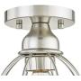 Gruenlich Semi Flush Mount Ceiling Light Fixture for Outdoor and Indoor, One E26 Medium Base 60W Max, Metal Housing and Metal Cage, Bulb not Included, 2-Pack (Nickel Finish)