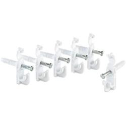 Rubbermaid FG3D69LWWHT White Direct Mount Back Clips 6 Count