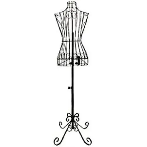 Adjustable- Mannequin Dress Form Female Black Steel Wire 32''22''32'' on Decorative Stand (0004 Black) Adjustable- Mannequin Dress Form Female Black Steel Wire 32''22''32'' on Decorative Stand (0004 Black)