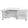 Arrow K8411 Wallaby II Kangaroo Sewing, Cutting, Quilting, Crafting Cabinet and Table, Includes Storage and Airlift, Portable with Wheels White Ash Finish