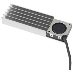 JMT M.2 2280 SSD Heatsinks with 20mm DC5V DC12V 3pin Fan Powerful Cooling Radiator for PCIE NVME SATA M.2 SSD Cooler (DC5V Fan,Silver)