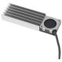 JMT M.2 2280 SSD Heatsinks with 20mm DC5V DC12V 3pin Fan Powerful Cooling Radiator for PCIE NVME SATA M.2 SSD Cooler (DC5V Fan,Silver)