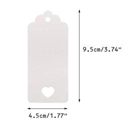 White Gift Tags, 100 PCS Kraft Paper Gift Tags Hollow Heart Wedding Favor Tags 9.5cm x 4.5cm with 100 Feet Jute Twine