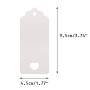 White Gift Tags, 100 PCS Kraft Paper Gift Tags Hollow Heart Wedding Favor Tags 9.5cm x 4.5cm with 100 Feet Jute Twine
