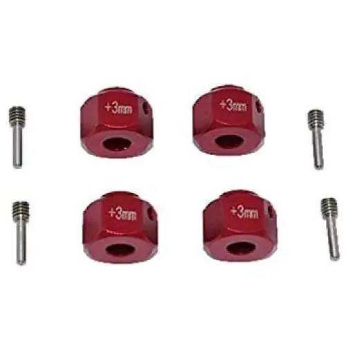 YIZAN 4Pcs Metal 12mm Wheel Hub Hex Extended for 1/10 RC Crawler Car Axial Capra 1.9 UTB SCX10 III Upgrade Parts,Red