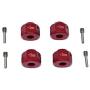 YIZAN 4Pcs Metal 12mm Wheel Hub Hex Extended for 1/10 RC Crawler Car Axial Capra 1.9 UTB SCX10 III Upgrade Parts,Red