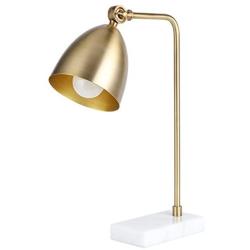 CO-Z Gold Desk Lamp with LED Bulb Adjustable, Antique Brass Metal Table Lamp Marble Base, Mid Century Modern Reading Lamp Office, 18’’ Industrial Work Lamp for Reading Bedroom Living Room Office, UL.