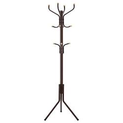 SONGMICS Metal Coat Rack 12 Hooks Display Hall Tree for Clothes Hats and Bags Brown URCR18Z