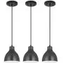 Led Industrial Hanging Light Indoor Mini Pendant Ceiling Light fixtures with Painting Black(Set of 3), Chandeliers Metal Shade for Bar Dining Room Corridor Living Room Kitchen Island