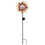 Unido Solar Powered Metal Sunray Garden Stake with Color Changing LED Light and Mosaic Glass Crackle Ball