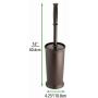 mDesign Compact Freestanding Plastic Toilet Bowl Brush and Holder for Bathroom Storage and Organization - Space Saving, Sturdy, Deep Cleaning, Covered Brush - Bronze