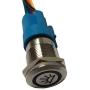 ESUPPORT 12V Car Vehicle Blue LED Light Interior Push Button Metal Toggle Switch Socket Plug 19mm