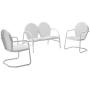 Crosley Furniture Griffith 3-Piece Metal Outdoor Conversation Set with Loveseat and 2 Chairs - White