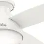 Hunter Dempsey Indoor Low Profile Ceiling Fan with LED Light and Remote Control, 44'', White
