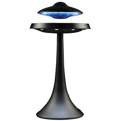 Levitating Floating Speaker, Magnetic UFO Bluetooth Speaker V4.0, LED Lamp Bluetooth Speaker with 5W Stereo Sound, Wireless Charge, 360 Degree Rotation, for Home/Office Decor,Unique Gifts(Black)