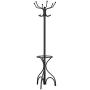 Tangkula Coat Rack Metal Frame Study Portable Free Standing Entryway Hat Coat Jacket Umbrella Holder Hanger with Base Coat Tree Stand (black 003)