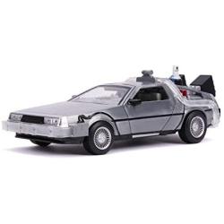 Back to The Future Part II 1:24 Time Machine Die-cast Car Light Up Feature, Toys for Kids and Adults